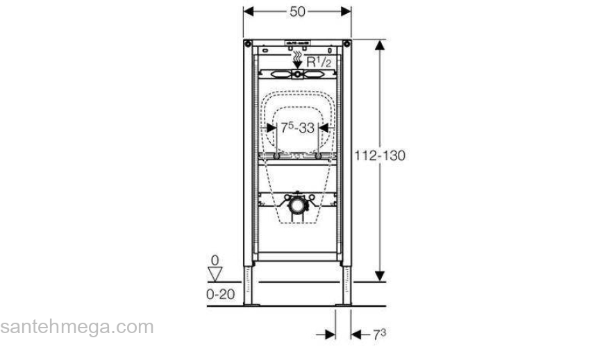 Монтажный элемент для писсуара GEBERIT Duofix 111.686.00.1. Фото