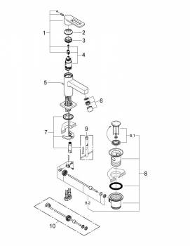 Смеситель для раковины GROHE Quadra 3 32632000. Фото