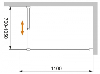 Душевая перегородка CEZARES Liberta LIBERTA-L-1-110-GR-Cr