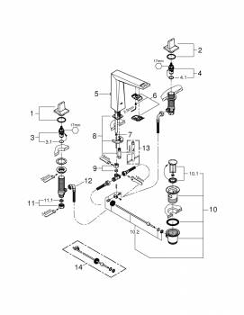 Смеситель для раковины GROHE Allure Brilliant 20344000. Фото