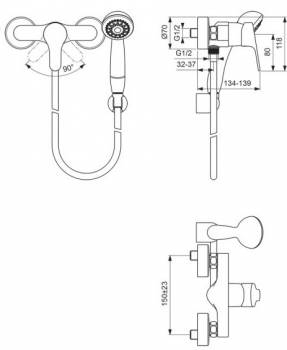 Смеситель для душа VIDIMA Flow BA224AA. Фото