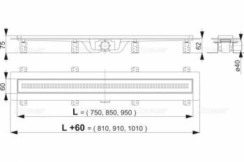 Водоотводящий желоб ALCAPLAST Simple APZ9-850M. Фото