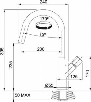 Смеситель для кухни FRANKE Fluence 115.0352.508. Фото