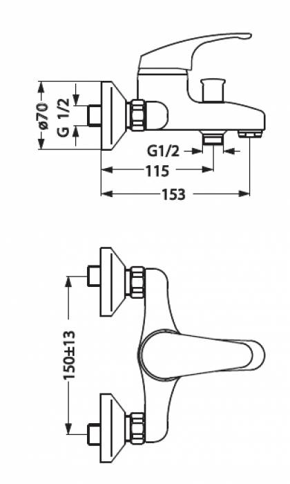 Смеситель для ванны VIDIMA Tarner BA039AA. Фото