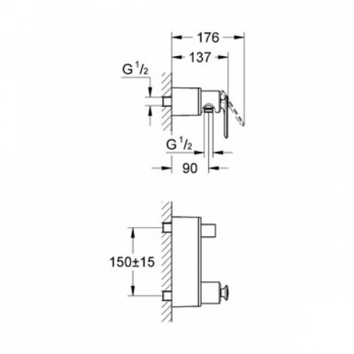 Смеситель для душа GROHE Veris 32197000. Фото