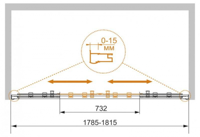 Душевая дверь CEZARES Pratico PRATICO-BF-2-180-C-Cr. Фото