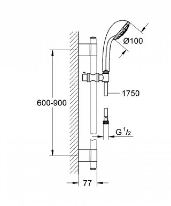 Душевой гарнитур GROHE Five 28941000. Фото